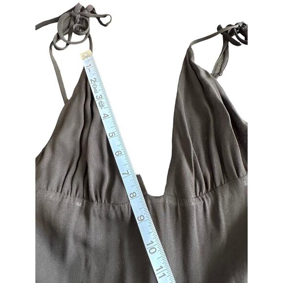 Reformation Black V-Neck Fresca Night Out Wide Straight Leg Jumpsuit Size 4 - Picture 11 of 13